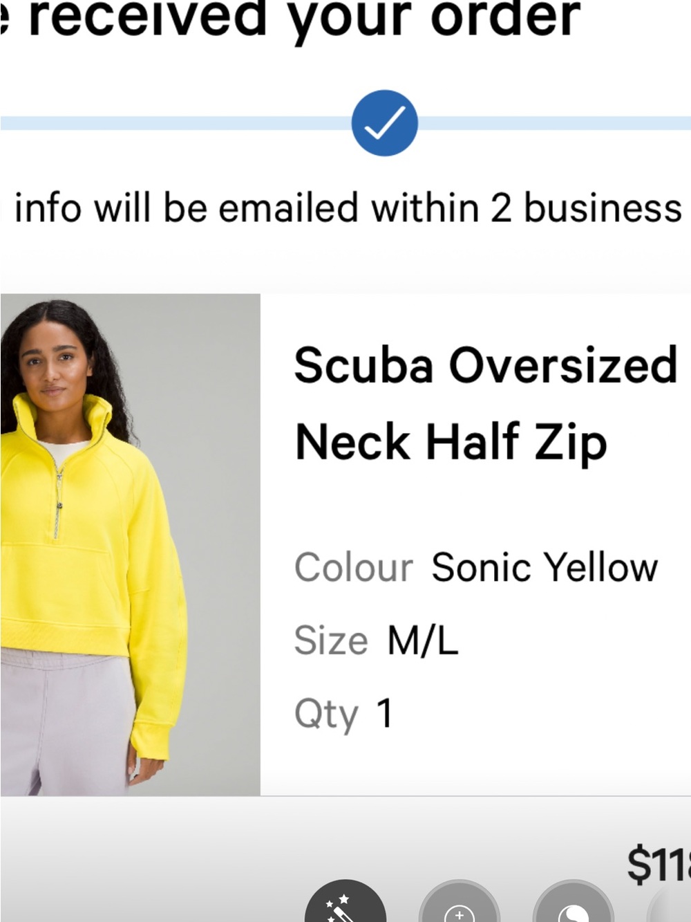 Lululemon Scuba Oversized Neck Half Zip - Sonic Yellow
